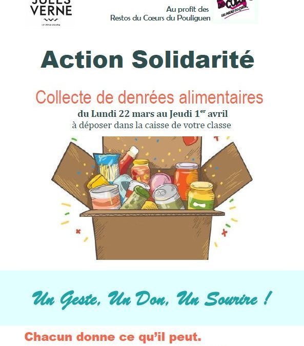 Collecte solidaire – du 22 mars au 1er avril